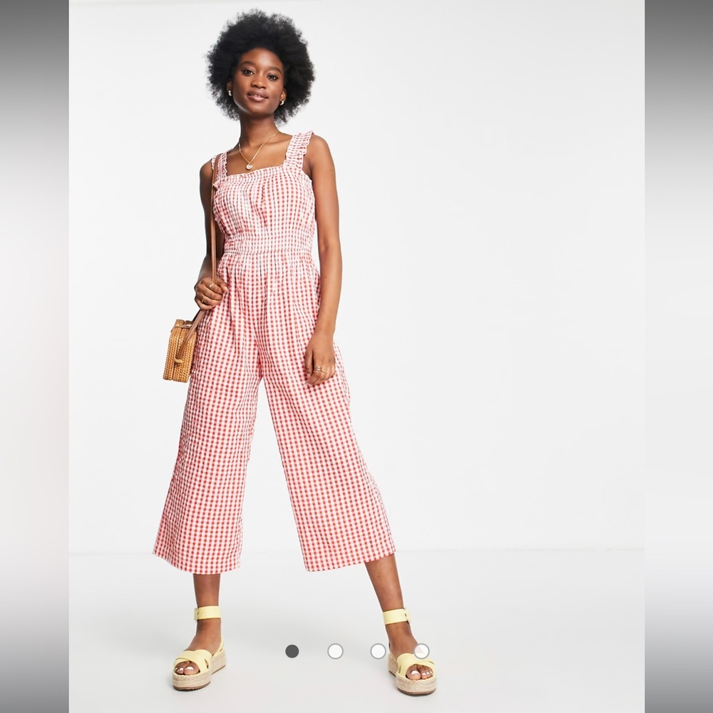 Monki Red and White Gingham Dress